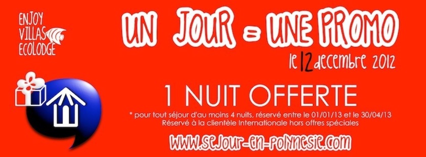 NUIT OFFERTE à Moorea