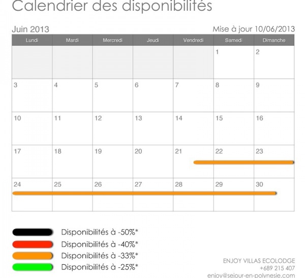 Le calendrier des PROMOS de juin