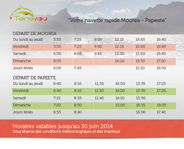 Les horaires