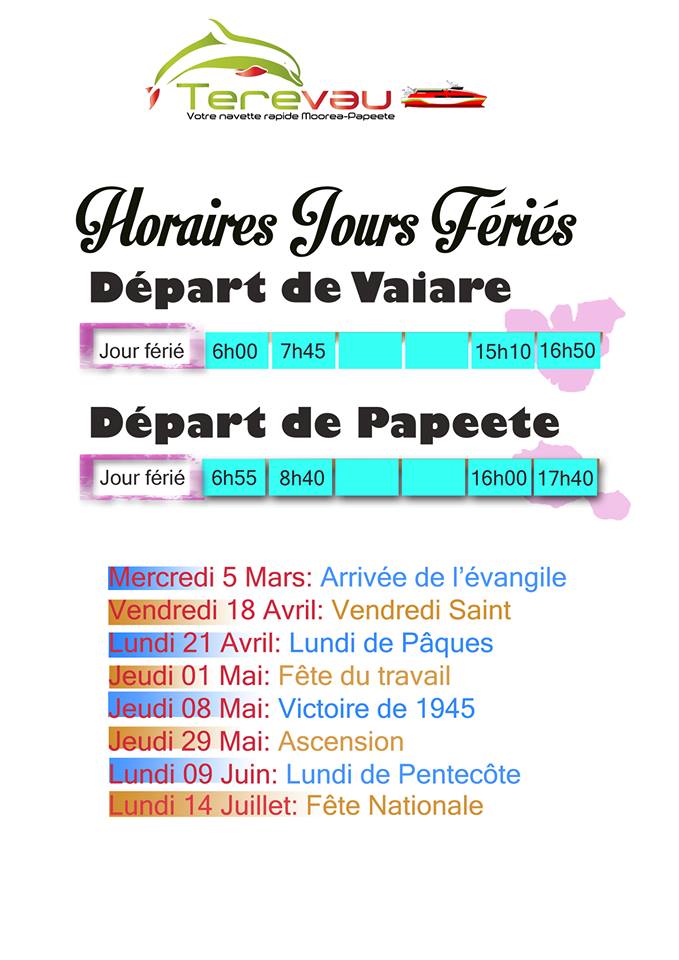 Horaires des jours fériés